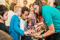Academy Scientists showing fossils to children