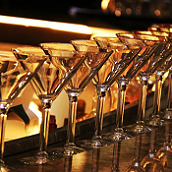 Row of Cocktail Glasses