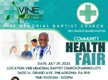 Vine Memorial Baptist Church - Community Health Fair