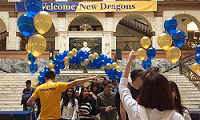 Main Building with balloons for orientation