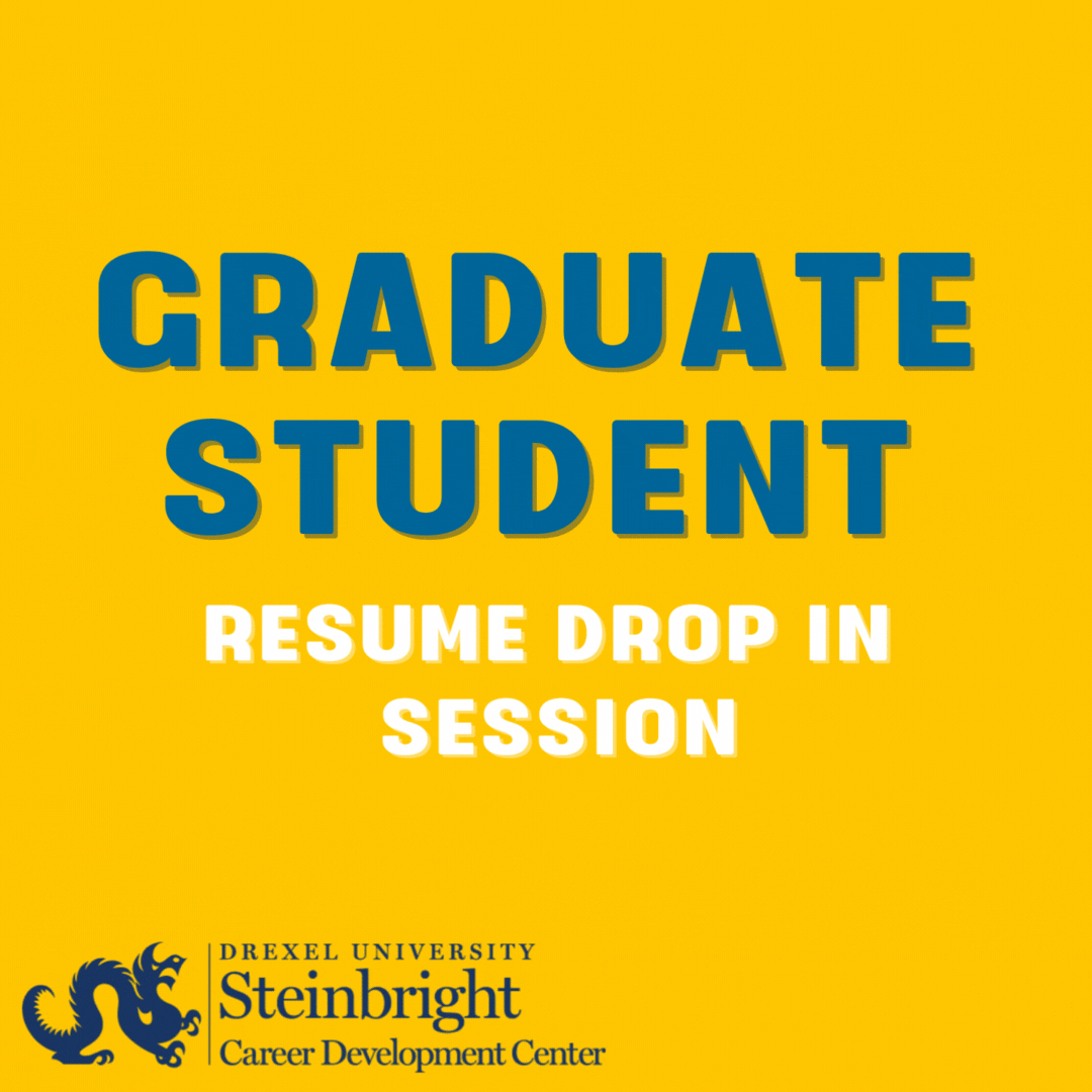 Graduate Student Resume Drop In Session