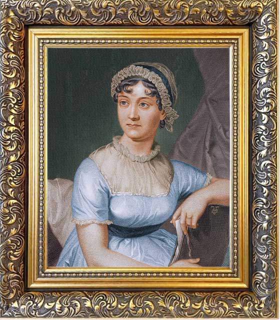jane austen blue dress portrait Jane Austen's Literary Retreat original painting  Gordon Bruce Fine Art