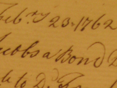 Page from an account book, 1762