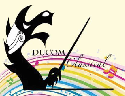 DUCOM Classical logo, a dragon overlapping a music staff