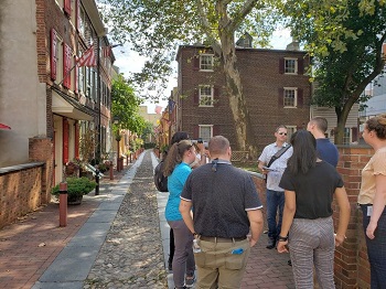 Yudell leading a tour through Old City