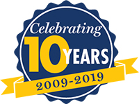 Celebrate 10 years logo