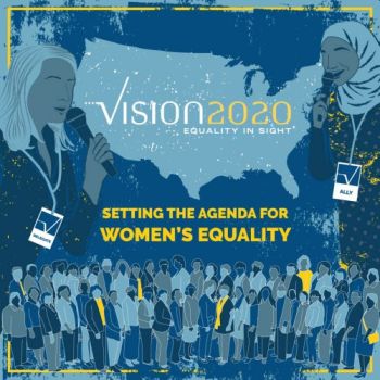 Graphic reads Vision 2020 Setting the Agenda for Women's Equality