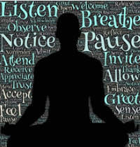Sillouhette image of meditating person