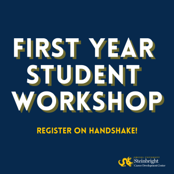 Graphic that say First Year Student Workshop