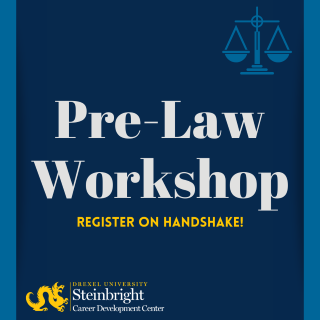 Graphic that says Pre-Law Workshop