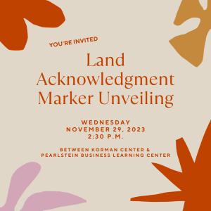Land Acknowledgment Marker Unveiling