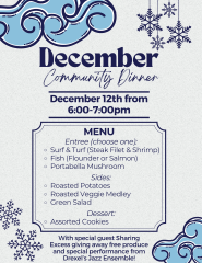 December Dinner flyer