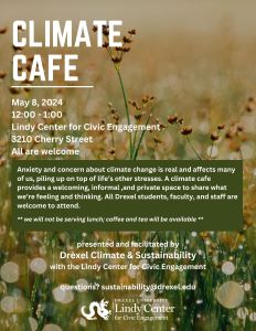 Climate Cafe, May 8, 12-1 p.m.