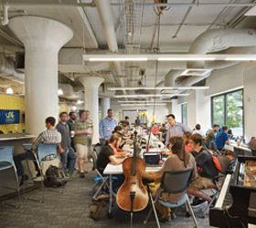View of a previous Music Hackathon held at ExCITe Center