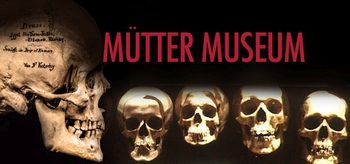 Mutter Museum graphic with skulls