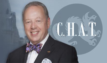 Dean Schidlow with the CHAT logo