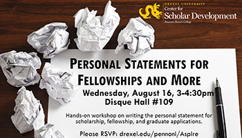 Personal Statement Workshop event flyer